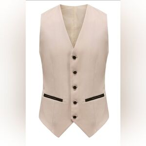 Milano Menswear Vest Cream Black Tx300